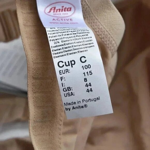 Anita Light & Firm NWT Sports Bra Firm Support Size Deep Sand 44C - Picture 11 of 13